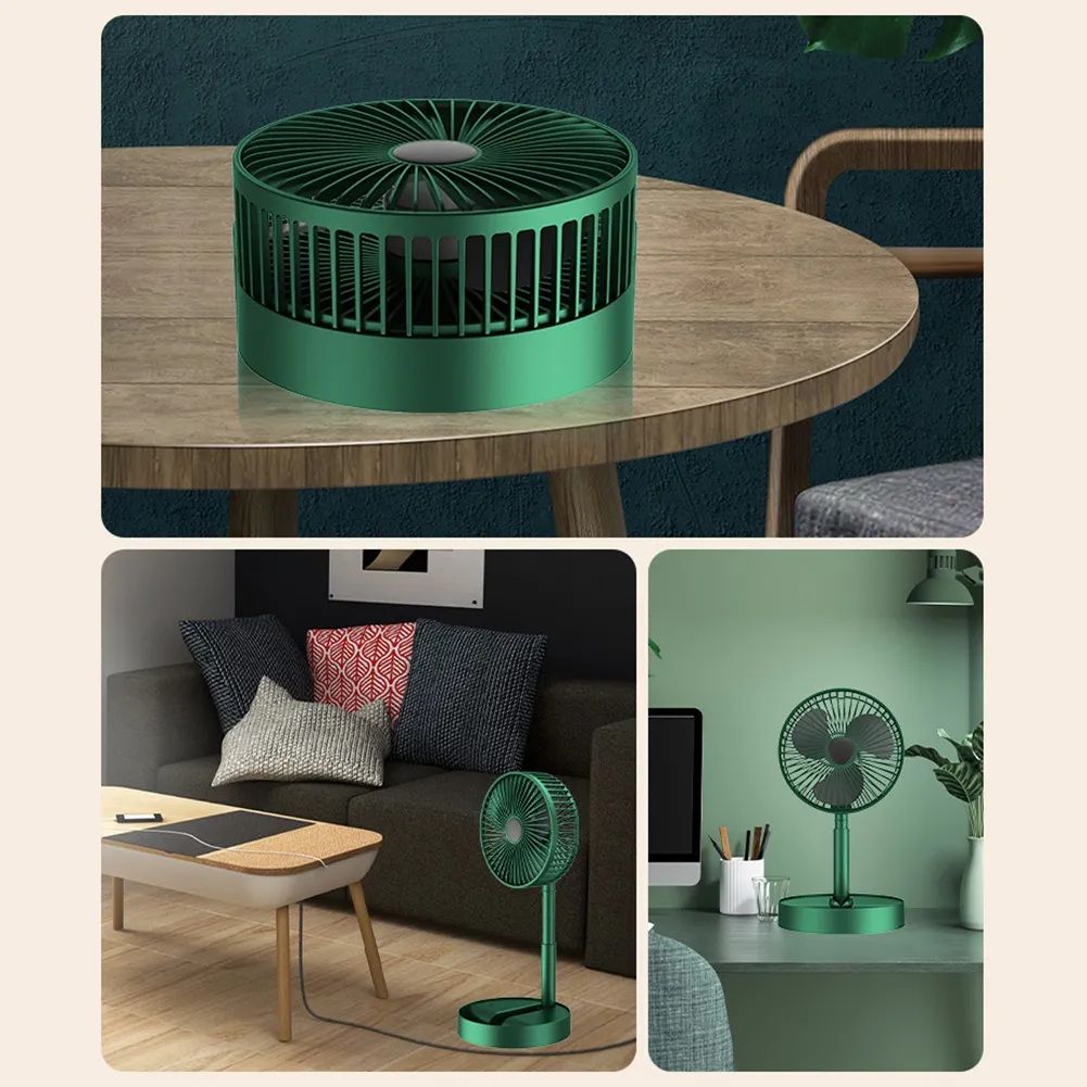 Rechargeable Mini Folding Telescopic Fan USB Rechargeable Floor Fan for Student Dormitory Home Outdoor Camping Office Small Desktop Fan