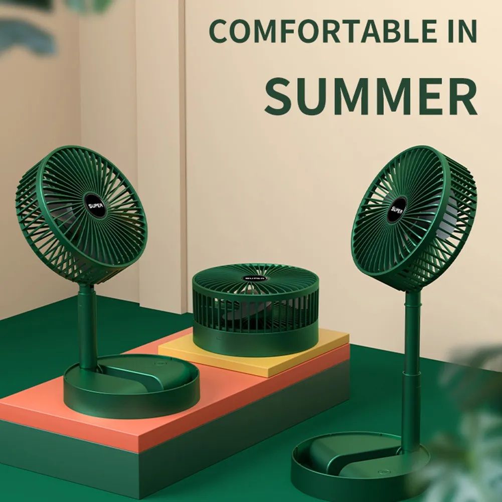 Rechargeable Mini Folding Telescopic Fan USB Rechargeable Floor Fan for Student Dormitory Home Outdoor Camping Office Small Desktop Fan