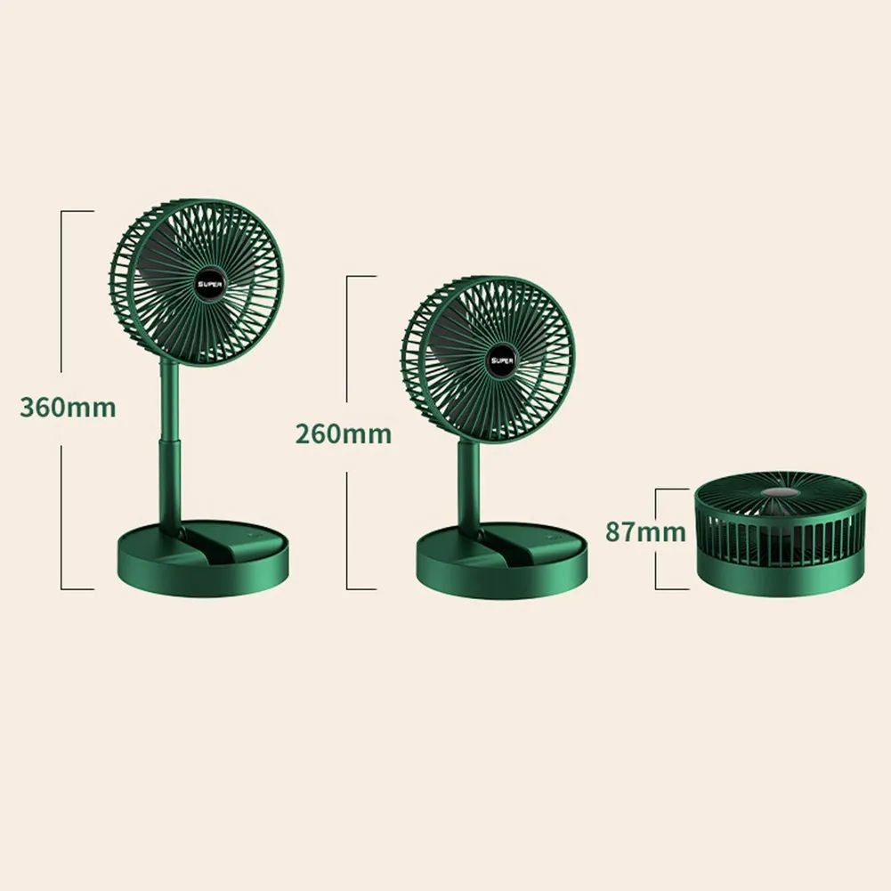 Rechargeable Mini Folding Telescopic Fan USB Rechargeable Floor Fan for Student Dormitory Home Outdoor Camping Office Small Desktop Fan